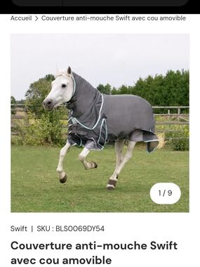 Swift Grey Fly Sheet with Detachable Neck 66"